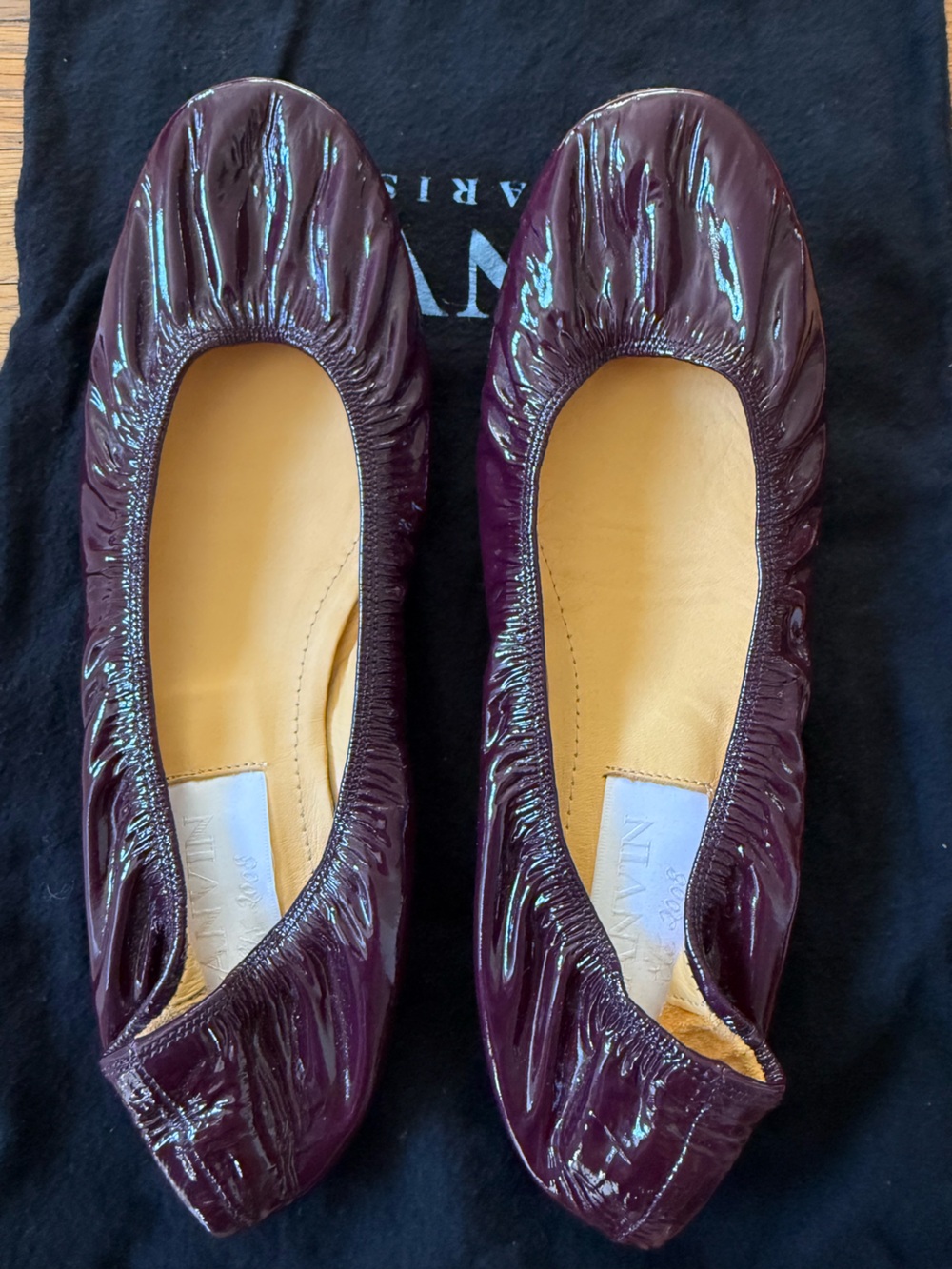 NWT Lanvin Purple Patent Ballet Flats